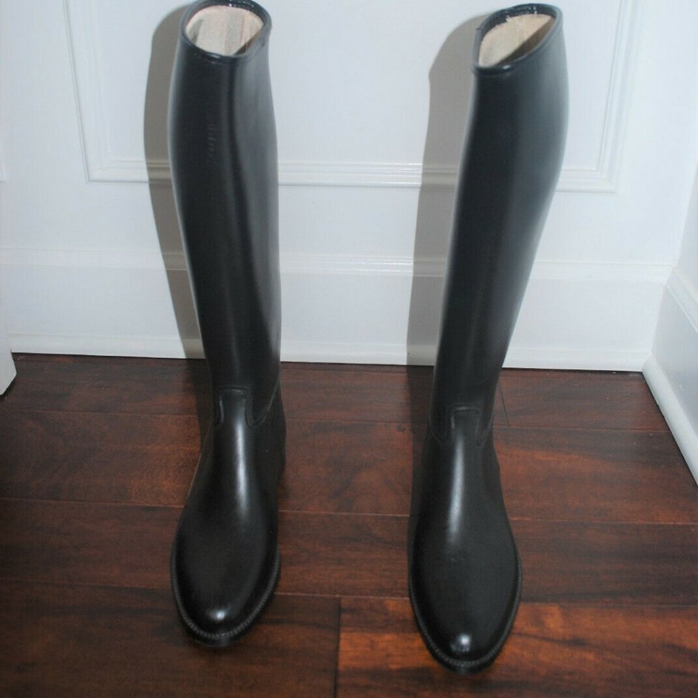 Derby Black Rubber Riding Boots